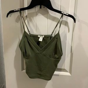 Forest green cropped cami